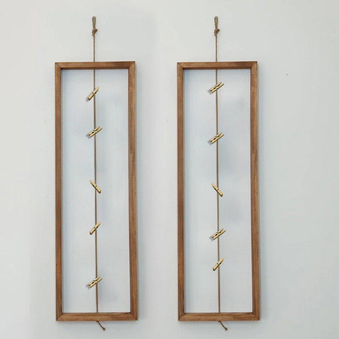 Hanah Home Raf287 Estantería de Pared de Madera Maciza con 10 Mini Pinzas Hanah Home Raf287 Estantería de Pared de Madera Maciza con 10 Mini Pinzas